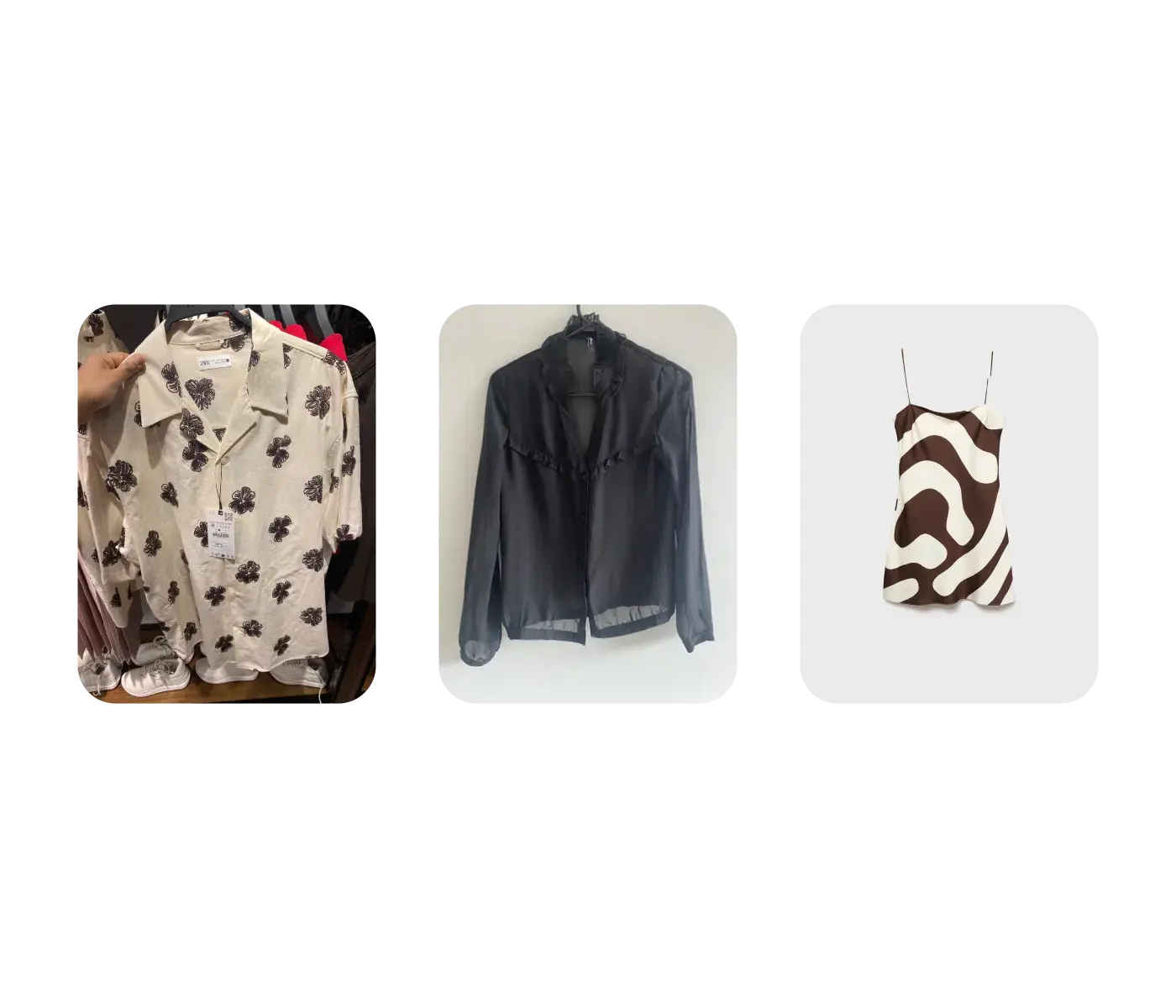 Before and after comparison: flat-lay clothing input photo transformed into AI-generated on-model fashion photography