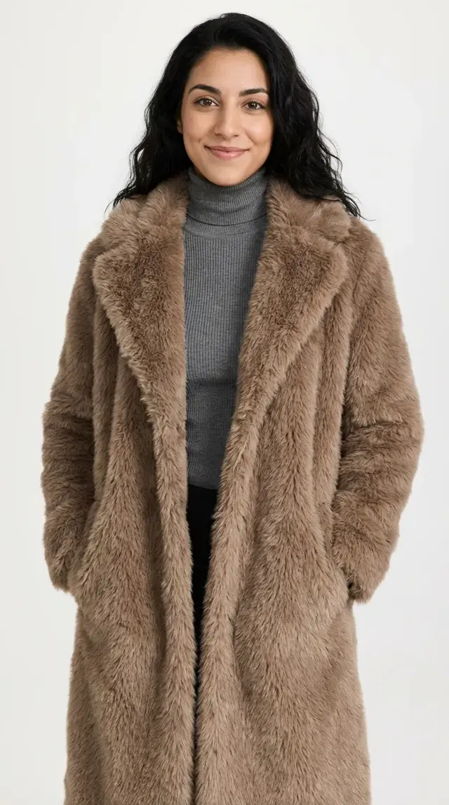 Nanobana Pro AI fashion generation example showing photorealistic model in fur coat