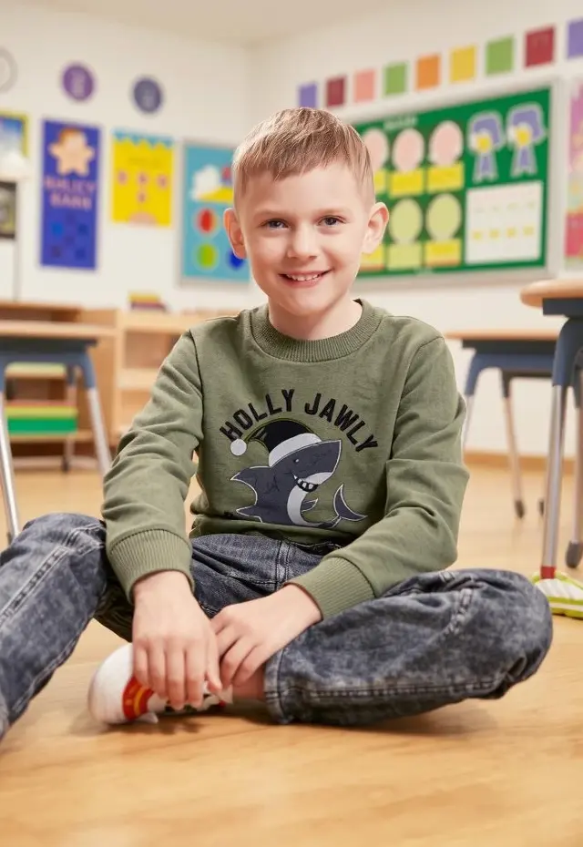 Drape 2 AI generation: young boy model showing age and gender diversity