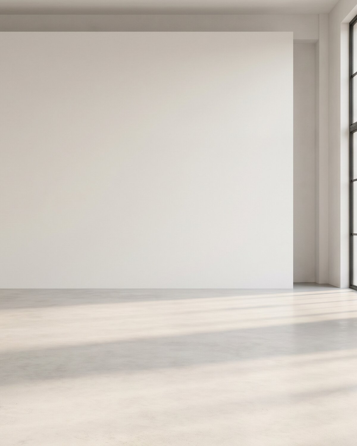 Saved location, an empty editorial loft with negative space