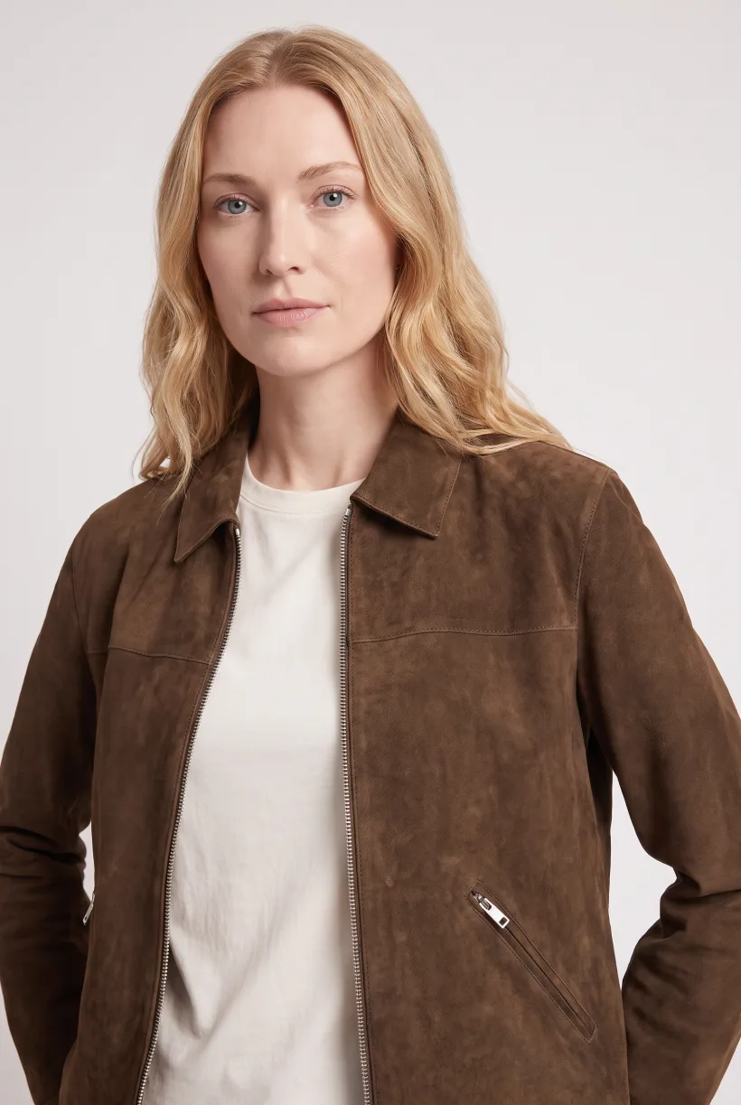 Same model and jacket, upper-body front view, camera edit made with nano-banana-pro