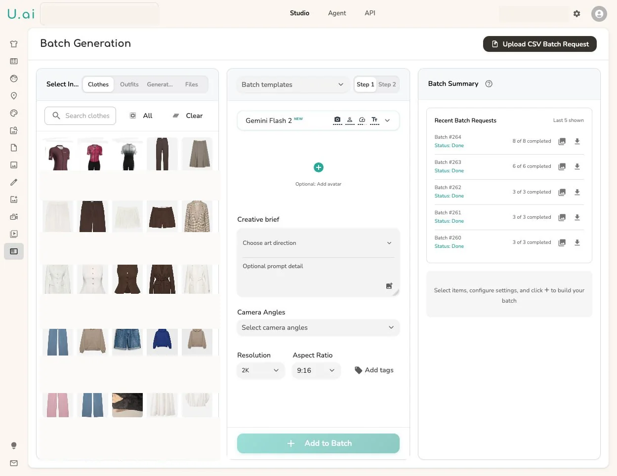 The Uwear Studio batch builder